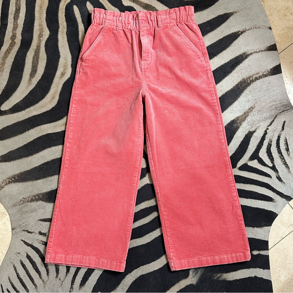 Polo by Ralph Lauren Girl Paper Bag Waist Coral Corduroy Trousers Size 16 yrs